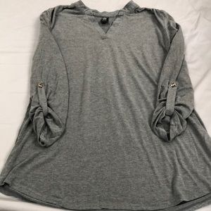 Long, roll up sleeve tunic tee